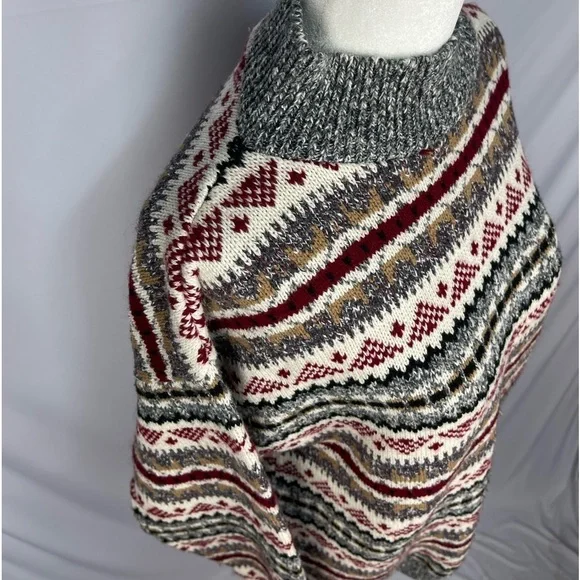 Carly Blake multi colored mock turtleneck pull over cotton sweater women’s M - Picture 9 of 15